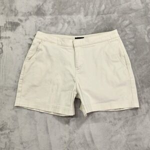 Vintage Dockers Shorts Womens 8 Beige Chino Twill Stretch Flat Casual Preppy